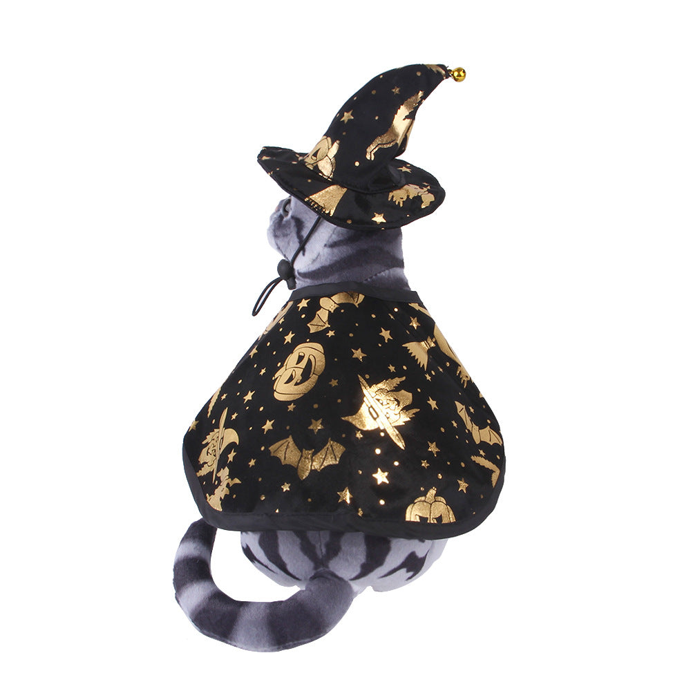 Dog/Cat Cloak Hat Wizard Halloween Costumes Holiday Pet Supplies 24-49CM | Pet Supplies