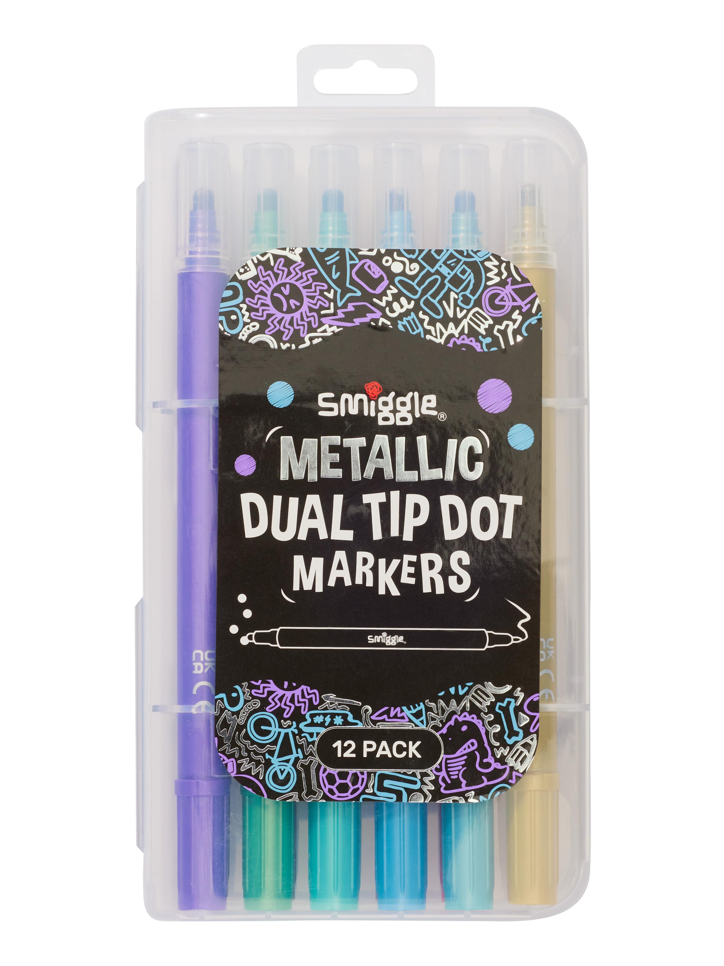 Smiggle - Metalik Çift Uçlu Nokta İşaretleyiciler Paketi X12-1