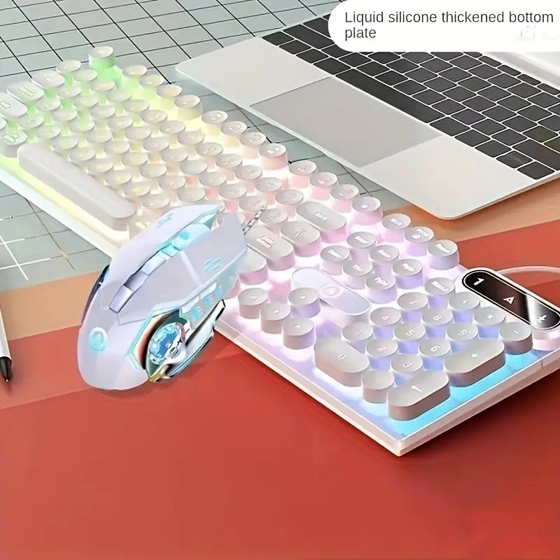 Ultimate Gaming and Office Keyboard and Mouse Set with Mechanical Touch and Headset - Wired